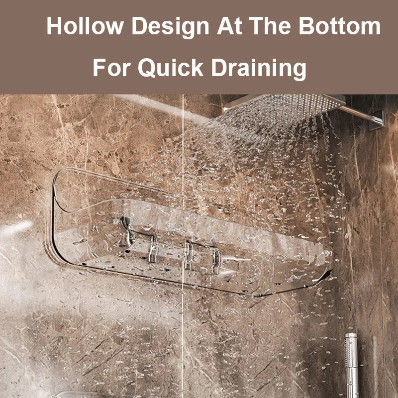 Acryl Badezimmerregal | Wandmontierter Duschorganizer ohne Bohren 2