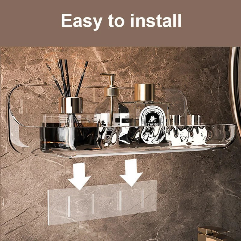 Acryl Badezimmerregal | Wandmontierter Duschorganizer ohne Bohren 3