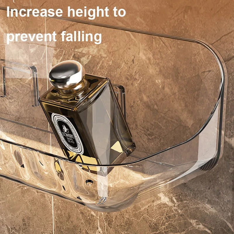 Acryl Badezimmerregal | Wandmontierter Duschorganizer ohne Bohren 5