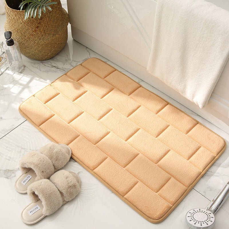 Antirutsch-Badmatte Beige Ziegelmuster | Bade Matten 5