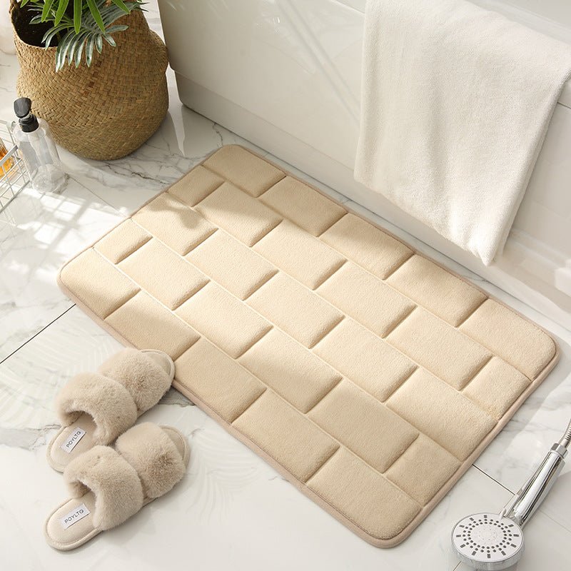 Antirutsch-Badmatte Beige Ziegelmuster | Bade Matten 7