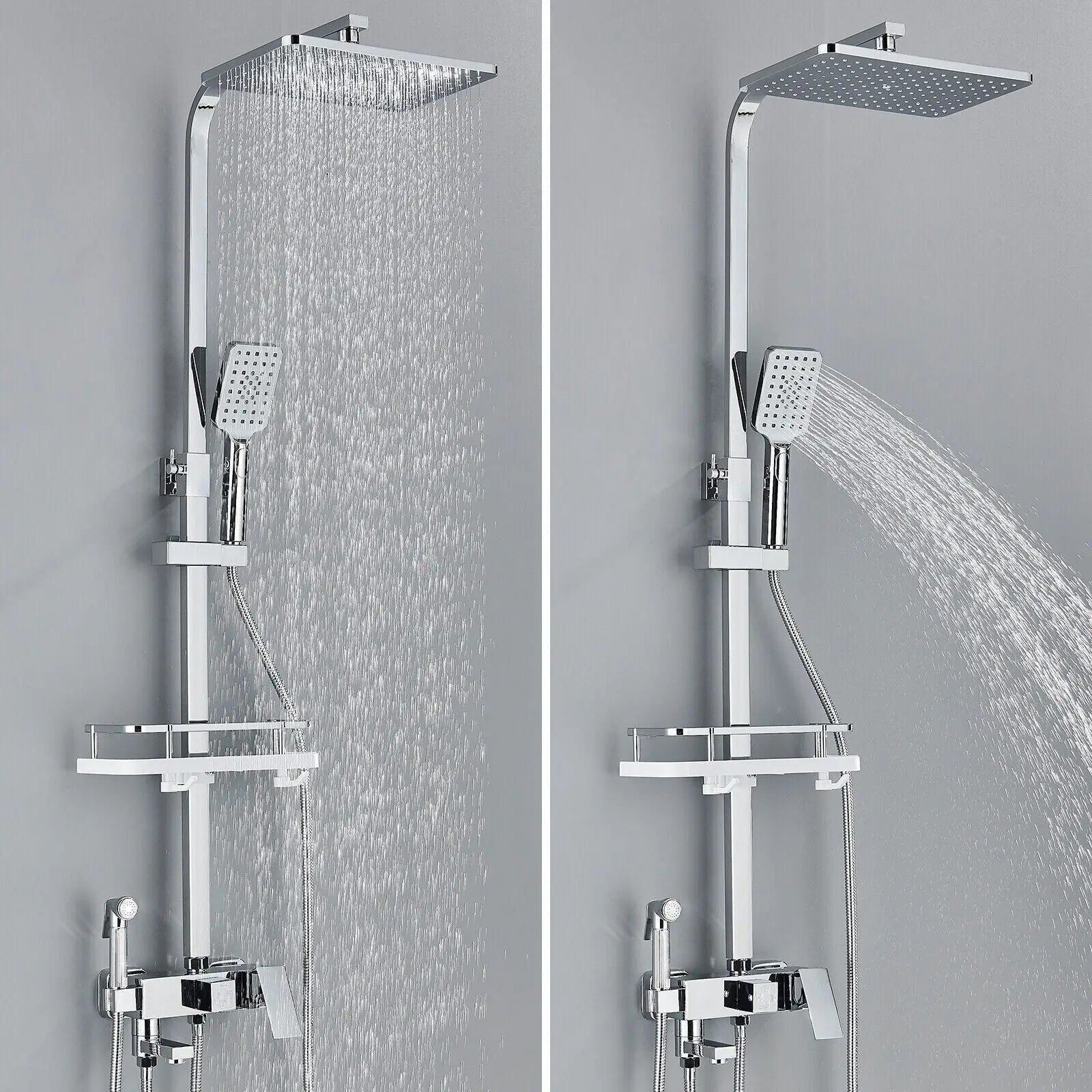 AquaFlow | Luxus Duschset mit Messing Duschkopf und 4 Funktionen 3