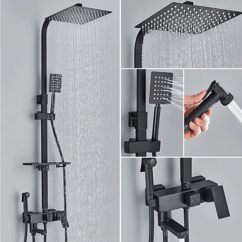 AquaFlow | Luxus Duschset mit Messing Duschkopf und 4 Funktionen 7