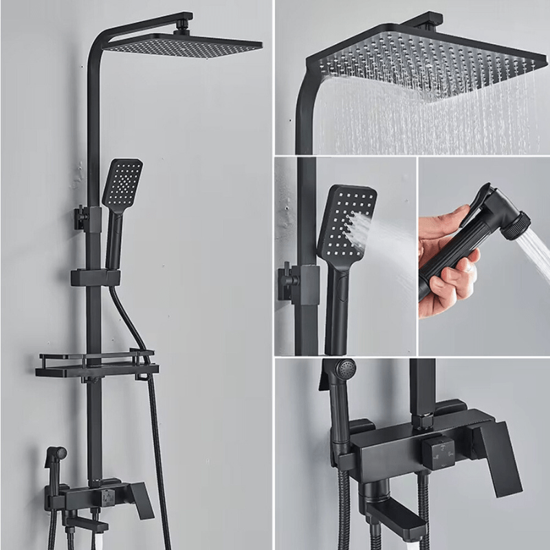 AquaFlow | Luxus Duschset mit Messing Duschkopf und 4 Funktionen 8