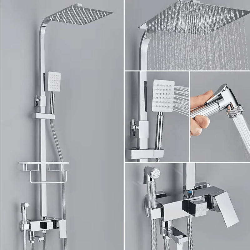 AquaFlow | Luxus Duschset mit Messing Duschkopf und 4 Funktionen 9