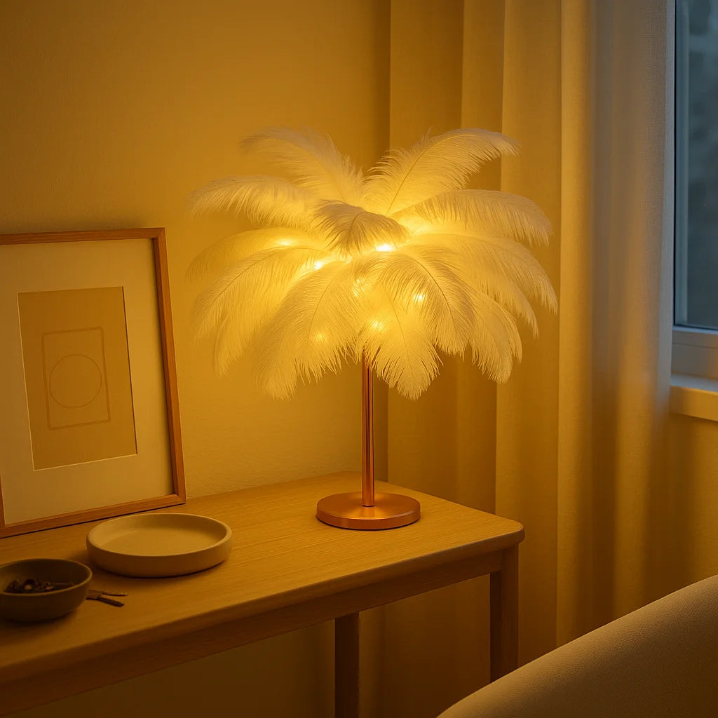 Ätherische Federlampe | Dekorative Tischleuchte 2