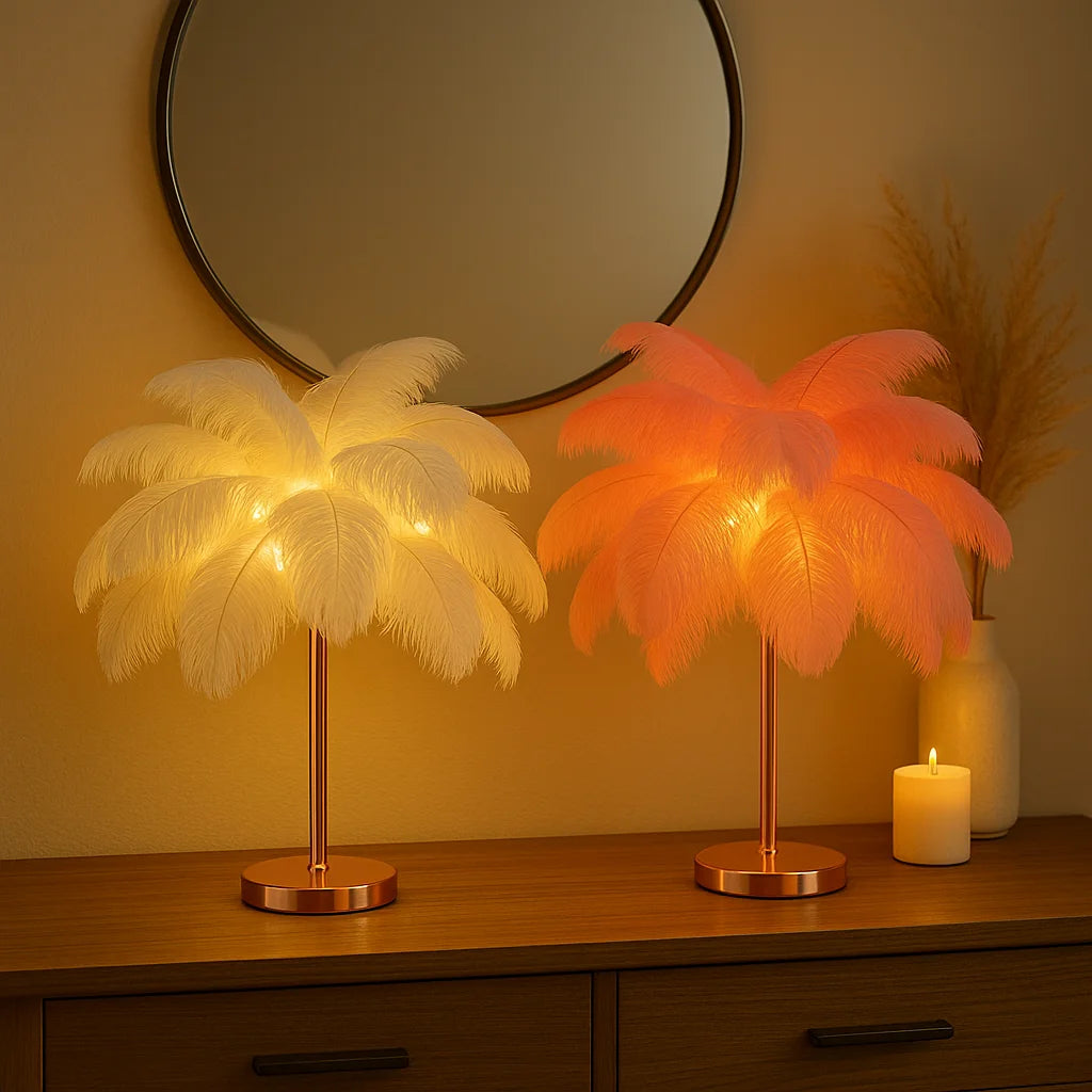 Ätherische Federlampe | Dekorative Tischleuchte 4
