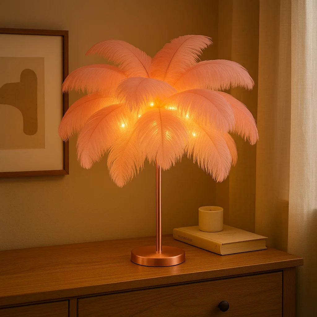 Ätherische Federlampe | Dekorative Tischleuchte 6
