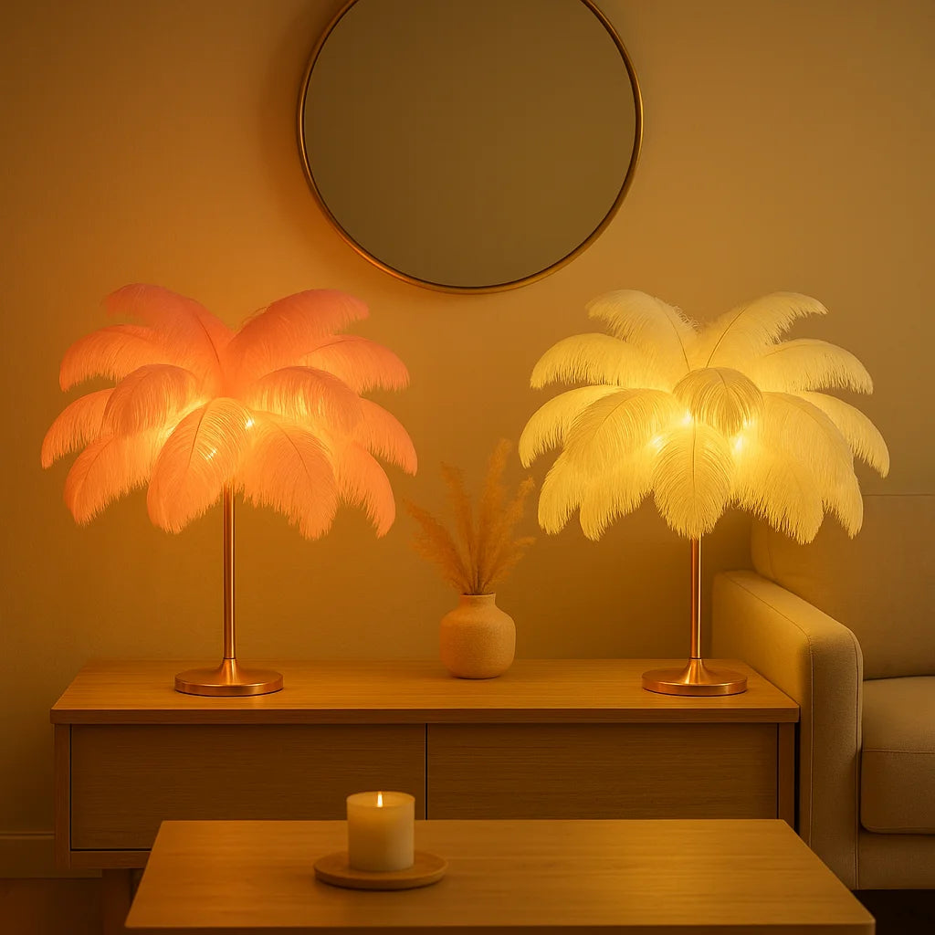 Ätherische Federlampe | Dekorative Tischleuchte 7