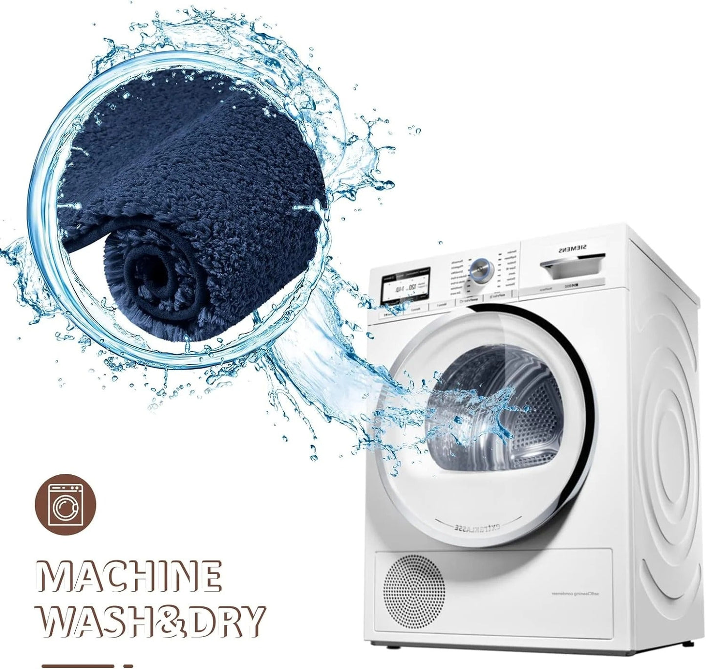 Badezimmermatte Schwarz | Dicke Antirutsch Wasserabsorbierende Matte 7