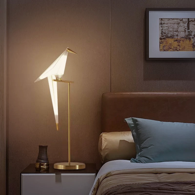 Origami Magnet-Vogellampe | Elegante Tischlampe mit Warmem Licht und Flexiblem Design für Zuhause und Büro-5