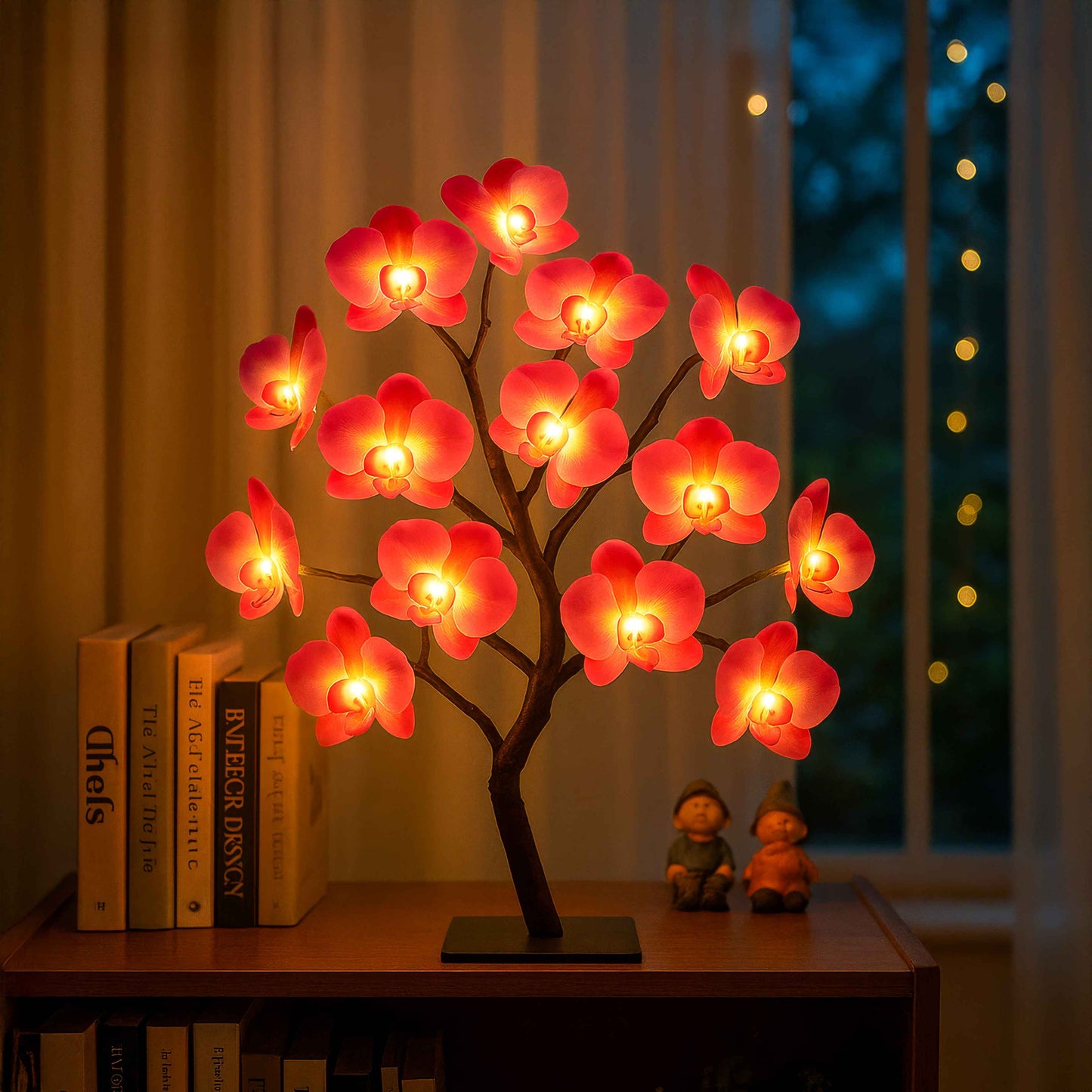 Blütenflammenlampe | LED Tischlampe mit Blumen 1