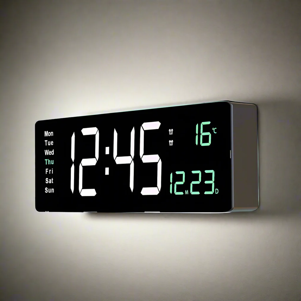 Bunte Acryl Digitaluhr | Moderne LED Uhr mit USB 4