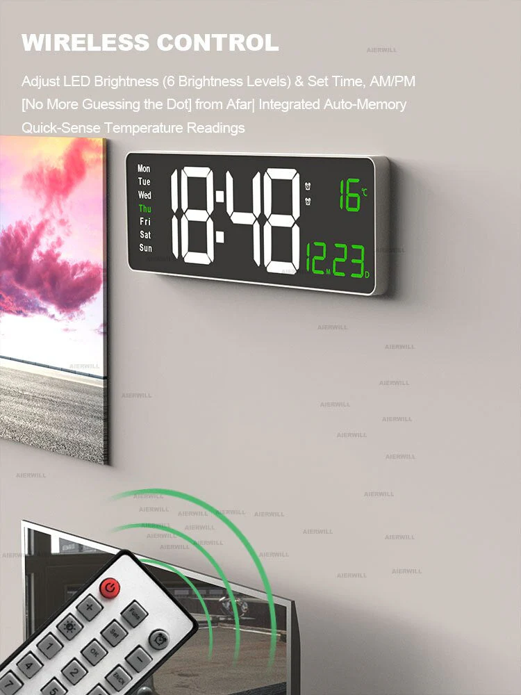Bunte Acryl Digitaluhr | Moderne LED Uhr mit USB 8