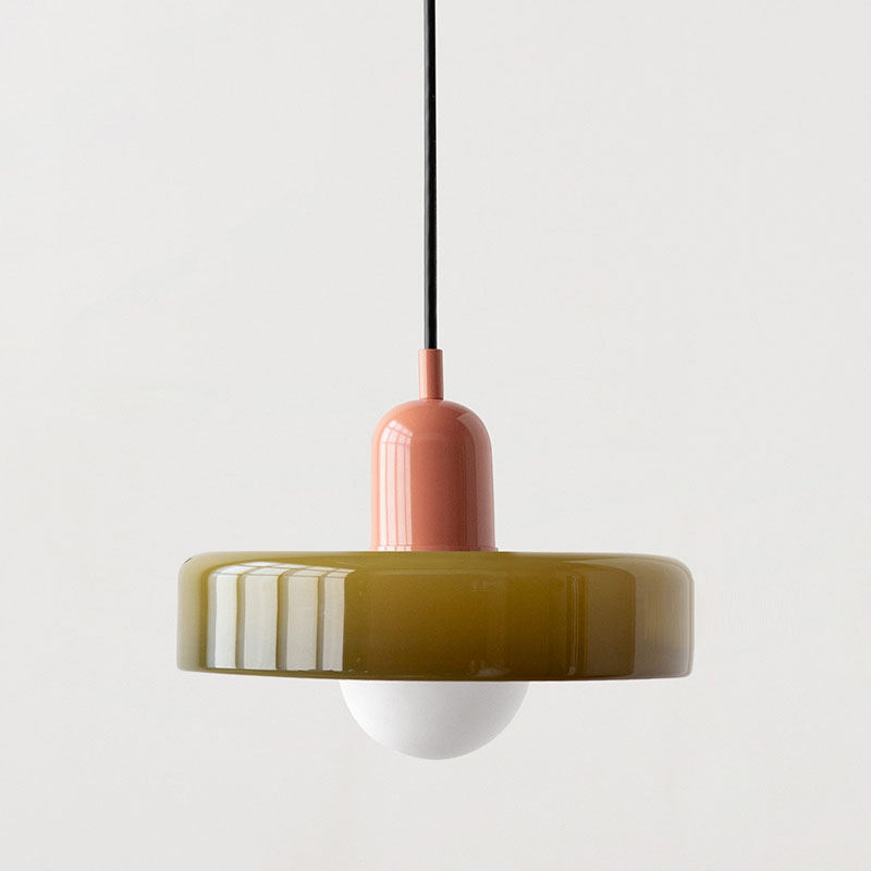 Variant image for Bauhaus Pendelleuchte aus Farbglas – Moderne Hängelampe für Esszimmer | D25/D35 cm, Verstellbare Höhe, Kunstvolles Design-39