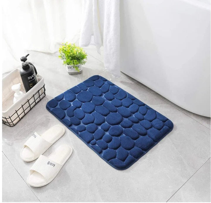 CobbleMat | Antirutsch PVC Badematte mit Kieselstein-Design 0