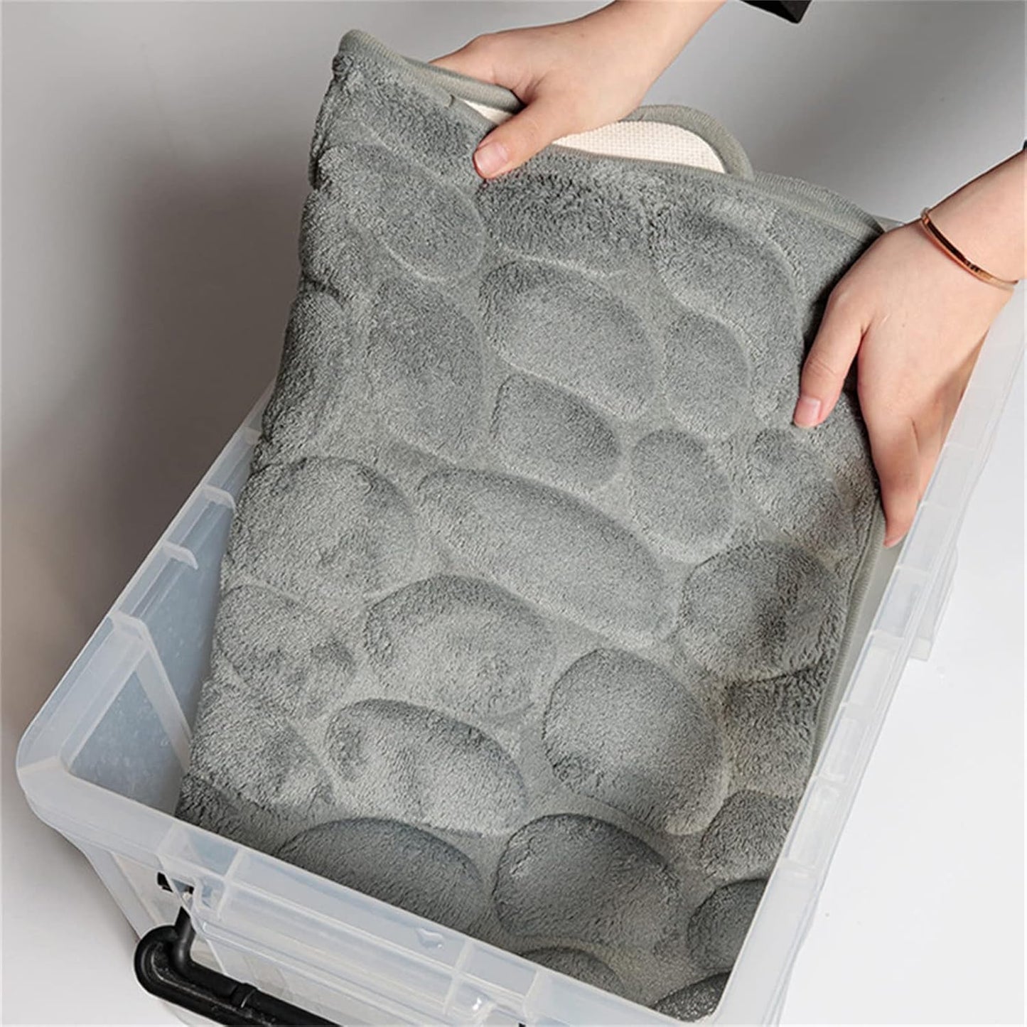 CobbleMat | Antirutsch PVC Badematte mit Kieselstein-Design 3