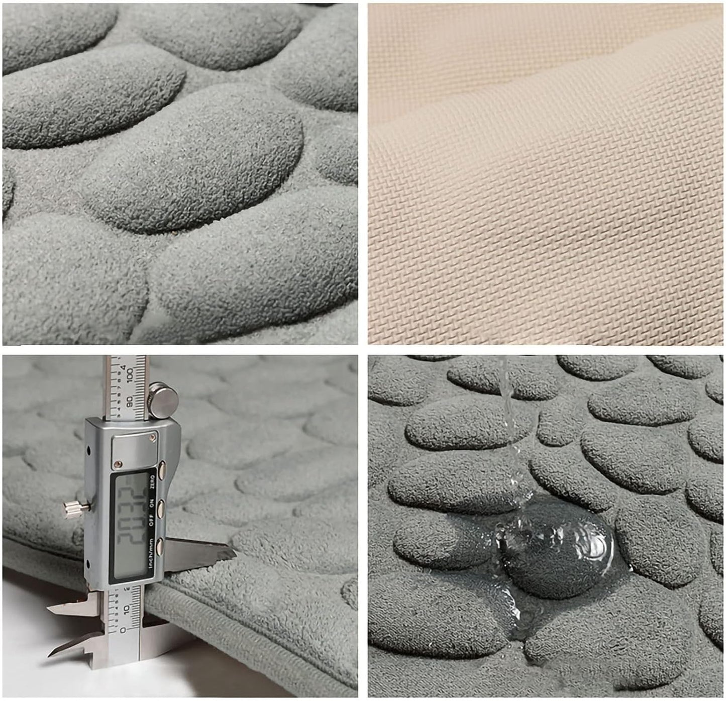 CobbleMat | Antirutsch PVC Badematte mit Kieselstein-Design 4
