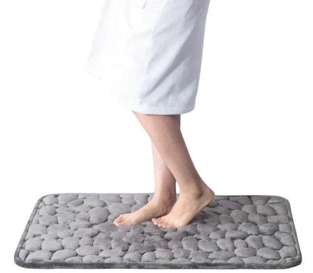 CobbleMat | Antirutsch PVC Badematte mit Kieselstein-Design 6