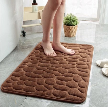 CobbleMat | Antirutsch PVC Badematte mit Kieselstein-Design 8