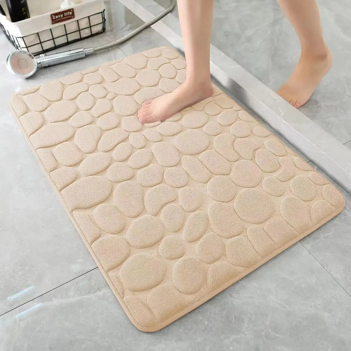 CobbleSoft 3D Badezimmermatte | Rutschfeste Badezimmer Matte 40x60cm 4