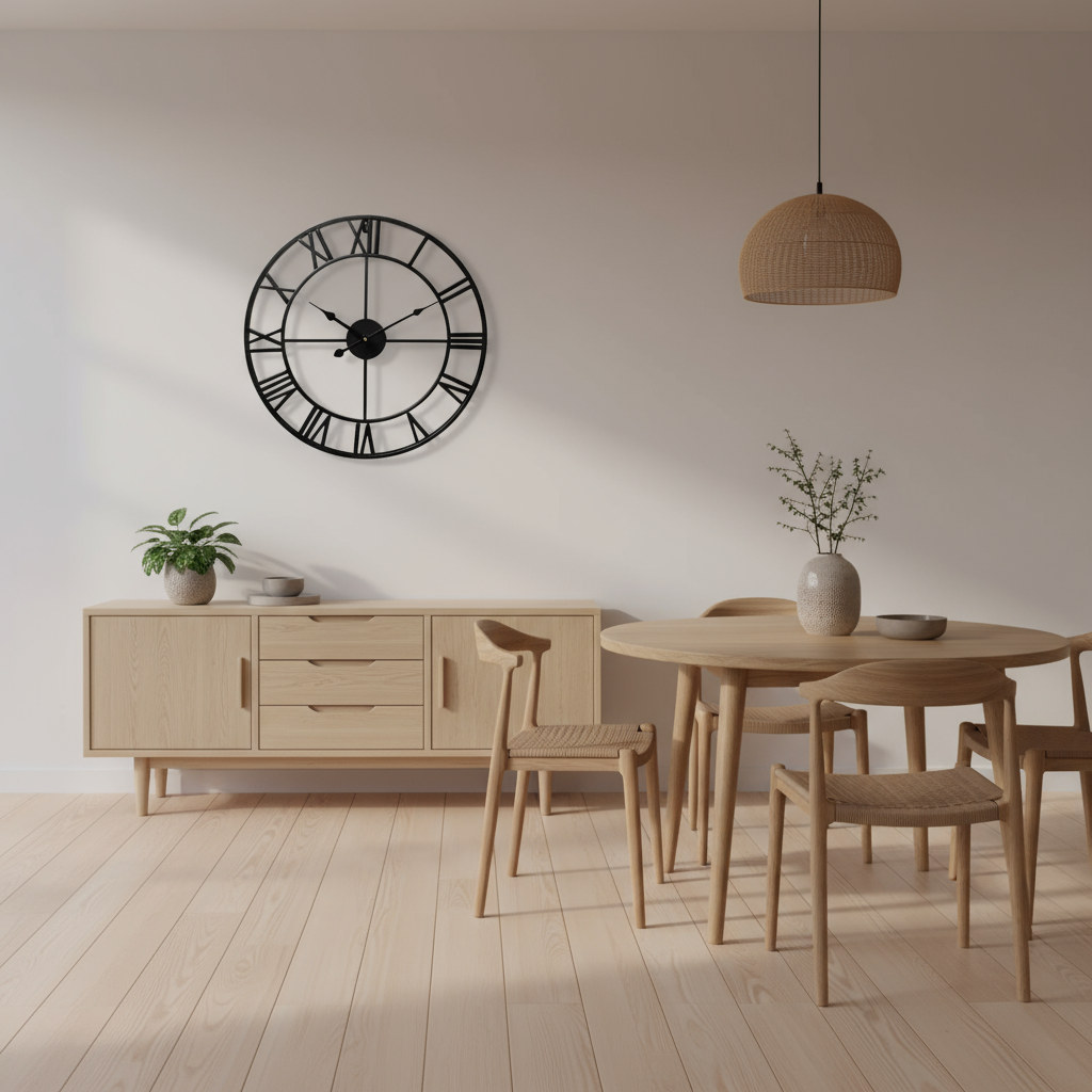 Retro Wanduhr Groß | Industrielle Wohnzimmeruhr 40 cm