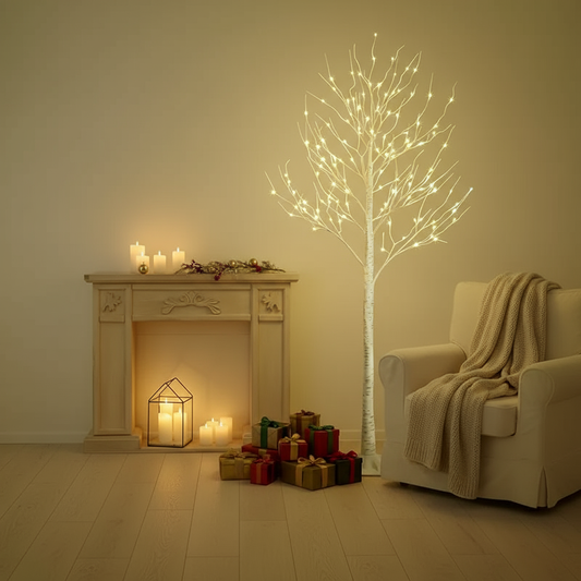 Gouden berkenboom | LED decoratie voor feesten 182,88 cm