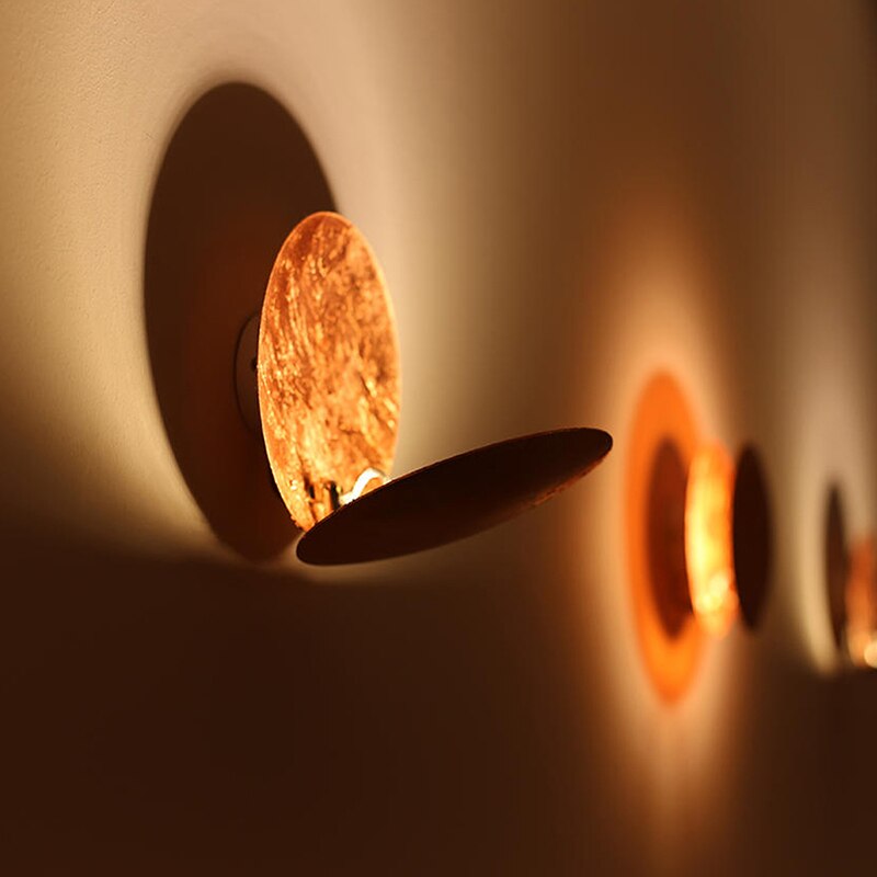 Eclipselampe | Wandleuchte mit Drehbaren Goldenen Scheiben 2