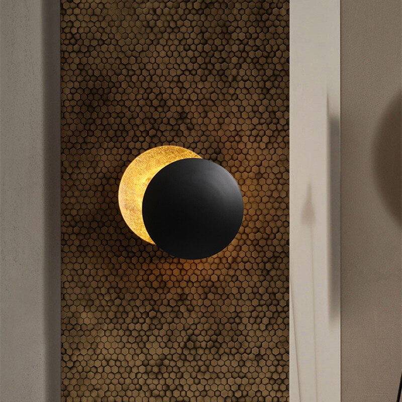 Eclipselampe | Wandleuchte mit Drehbaren Goldenen Scheiben 3
