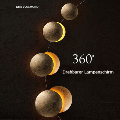 Eclipselampe | Wandleuchte mit Drehbaren Goldenen Scheiben 6