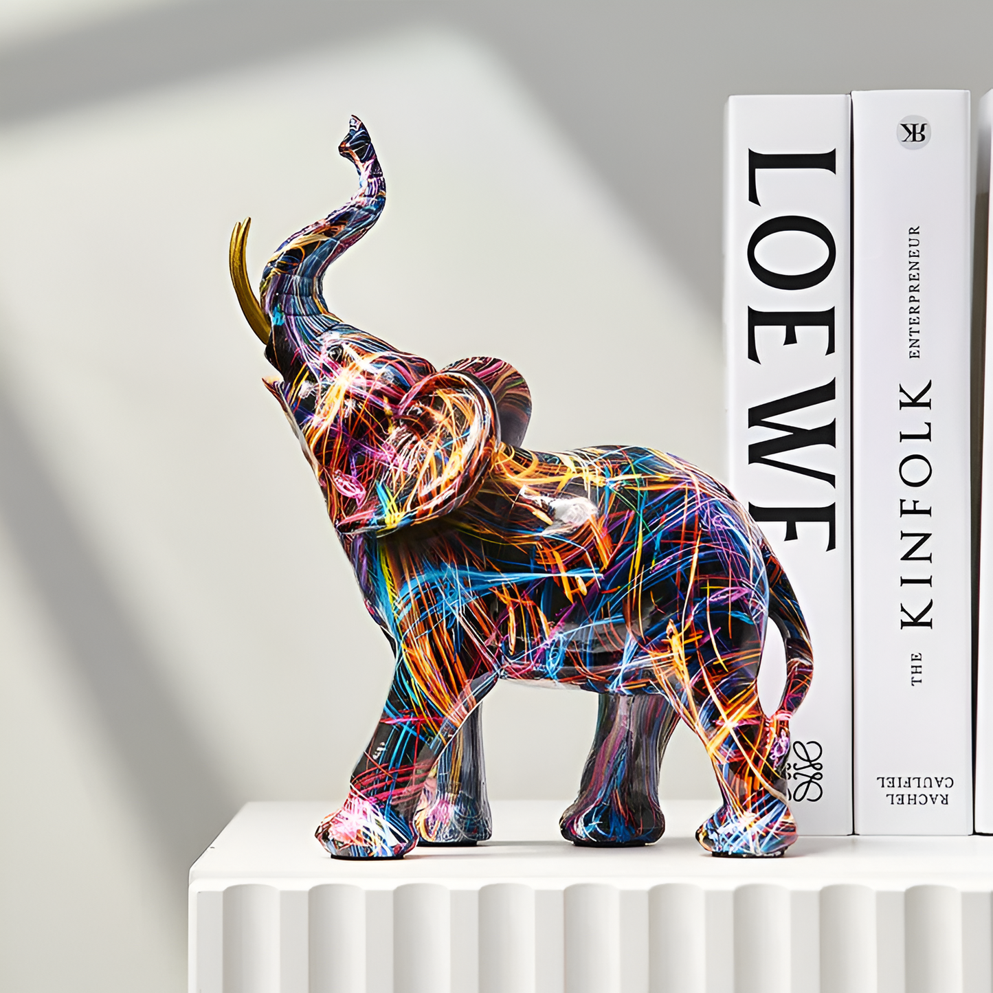 Majestätische Bunte Elefantenstatue aus Hochwertigem Harz – Einzigartiges Kunstwerk für Stilvolle Dekoration-4