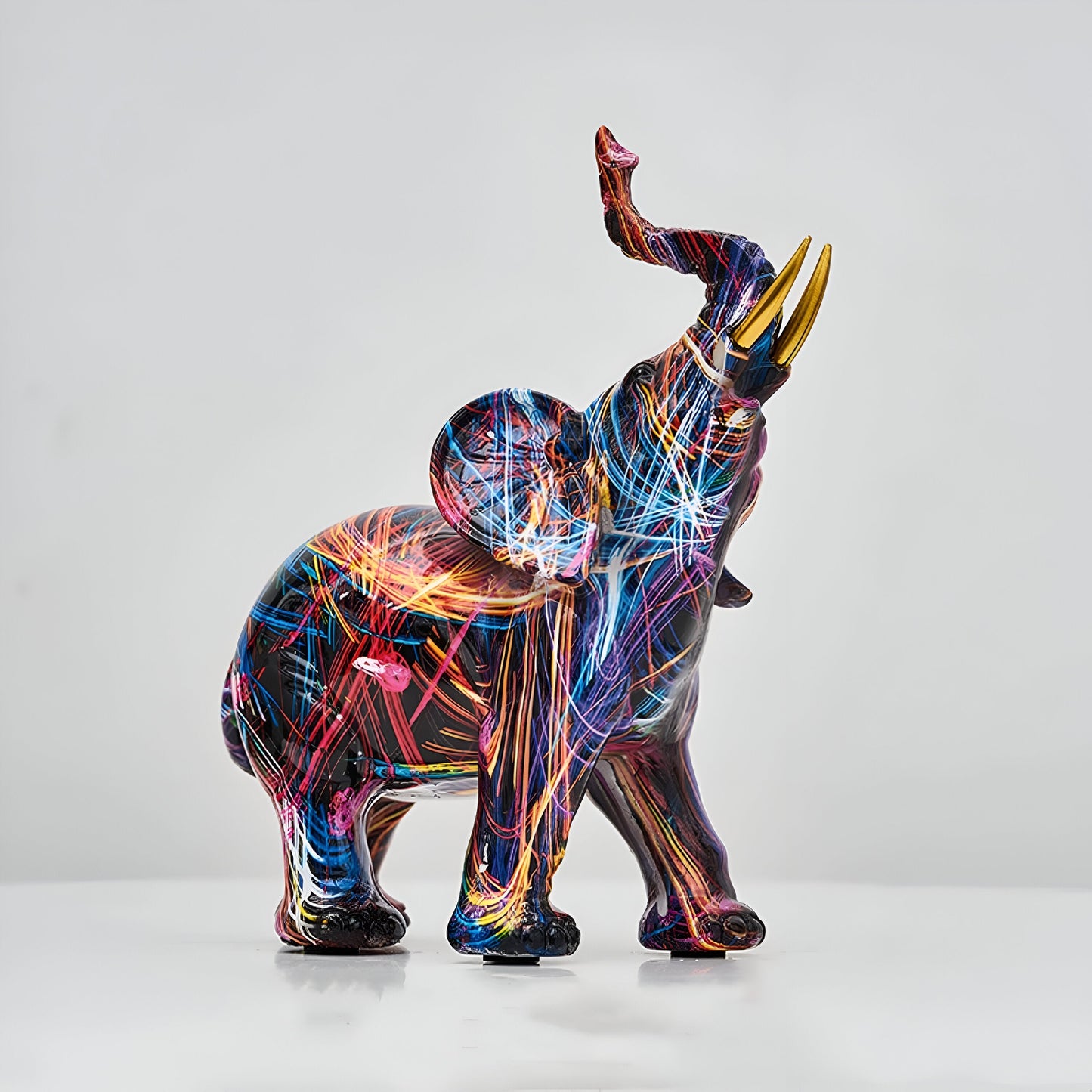 Majestätische Bunte Elefantenstatue aus Hochwertigem Harz – Einzigartiges Kunstwerk für Stilvolle Dekoration-5
