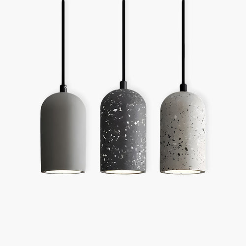 Moderne Beton Pendelleuchte | Hängelampe für Esszimmer und Wohnräume, Ø 9.6 cm, 200 cm Kabel, LED Lichtquelle-2