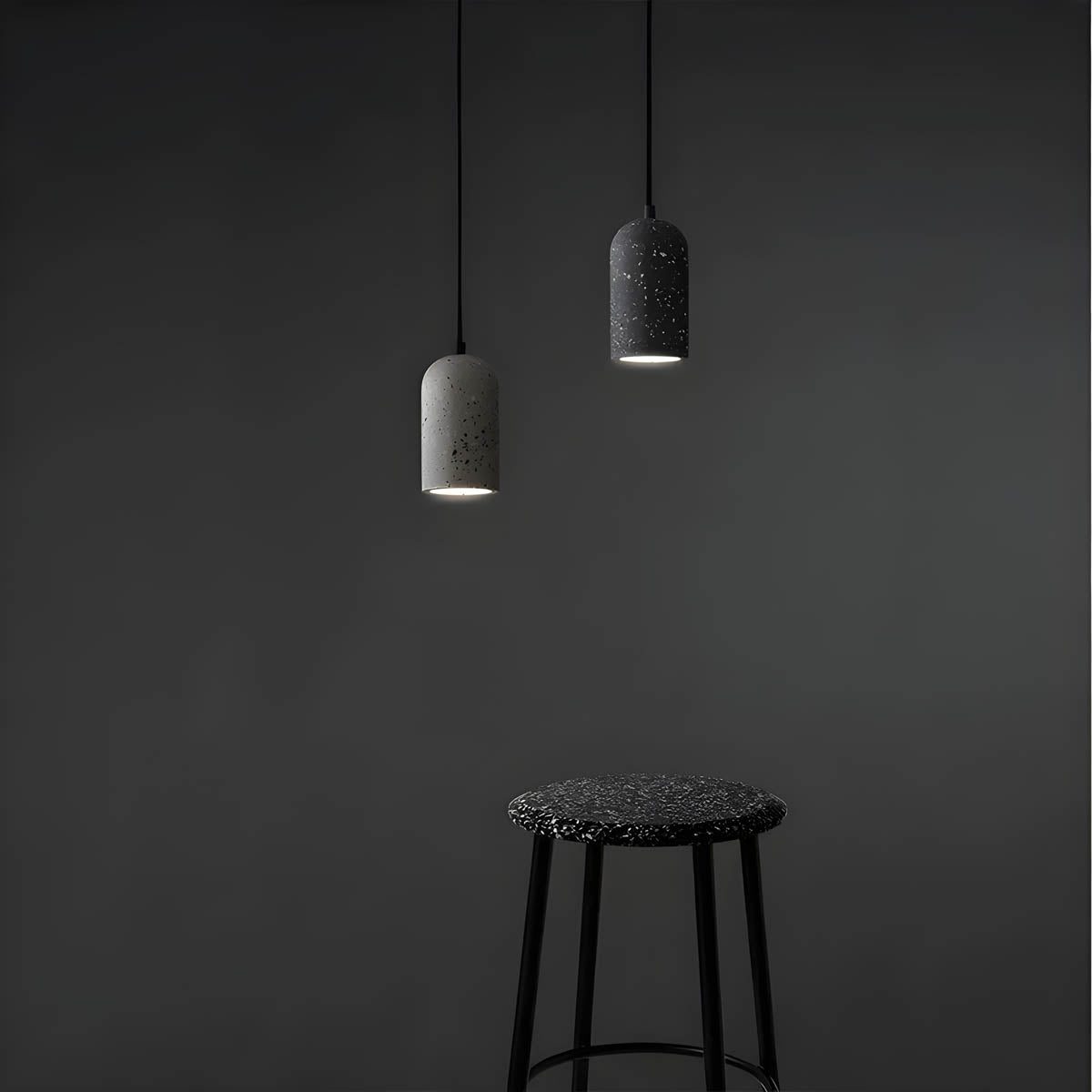 Moderne Beton Pendelleuchte | Hängelampe für Esszimmer und Wohnräume, Ø 9.6 cm, 200 cm Kabel, LED Lichtquelle-6