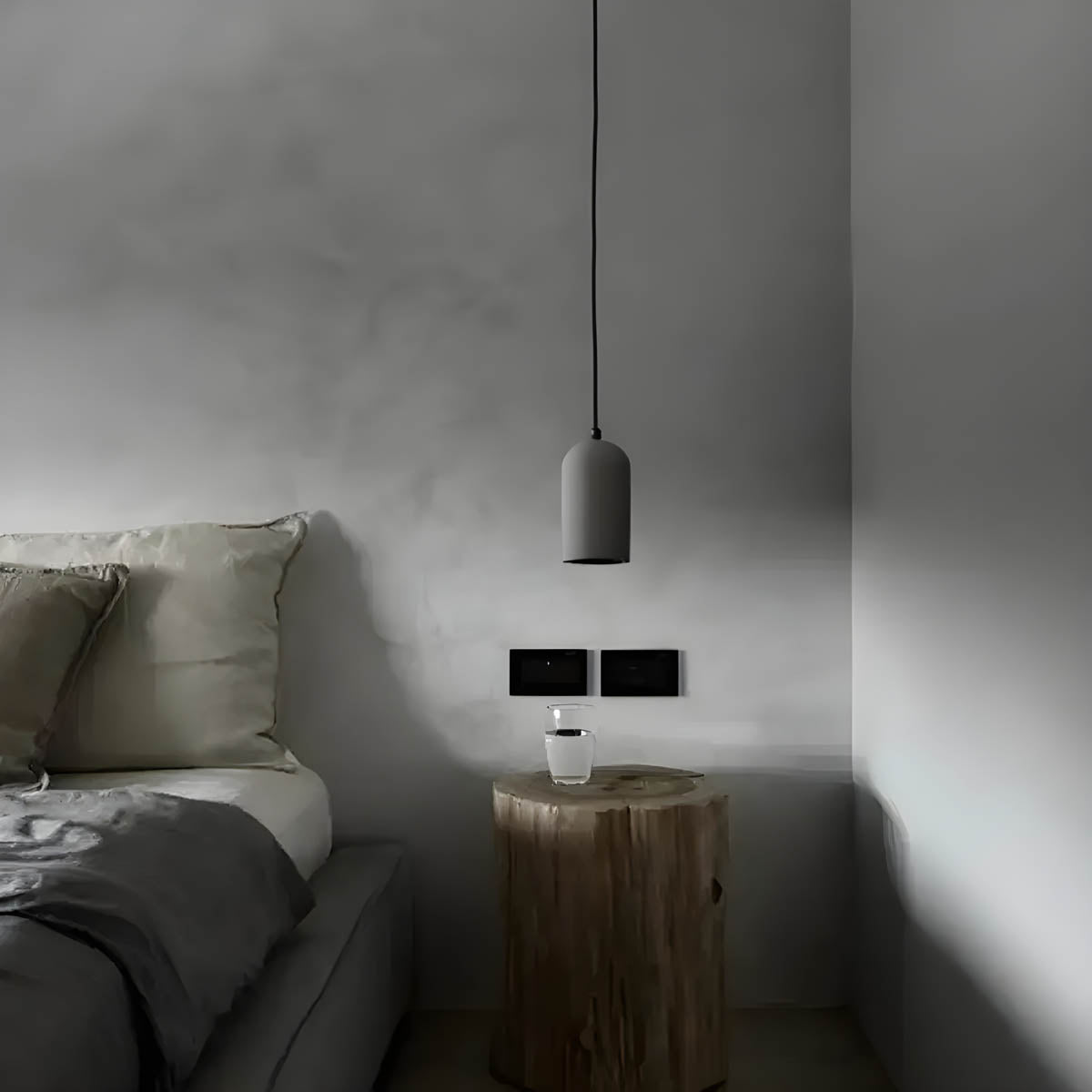 Moderne Beton Pendelleuchte | Hängelampe für Esszimmer und Wohnräume, Ø 9.6 cm, 200 cm Kabel, LED Lichtquelle-5