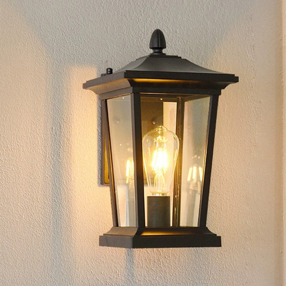 Variant image for Rustikale Außenwandleuchte aus Edelstahl mit Wasserdichtem Glasschirm | E27 Fassung, Vintage-Design für Stilvolle Akzente-1