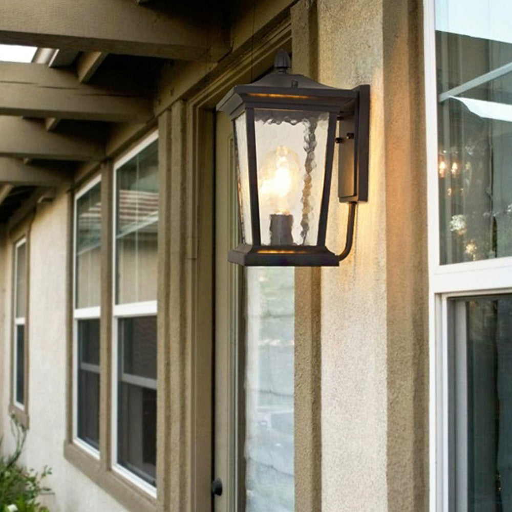 Rustikale Außenwandleuchte aus Edelstahl mit Wasserdichtem Glasschirm | E27 Fassung, Vintage-Design für Stilvolle Akzente-6