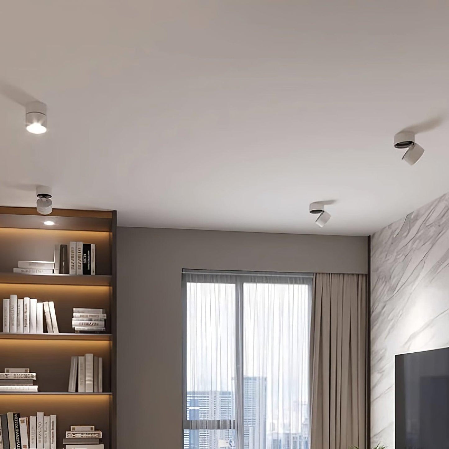Savvina Deckenleuchte mit Verstellbarem Mechanismus – Aluminium, Warmweiß 3000K, Energieeffiziente LED Deckenlampe für Wohnzimmer-3