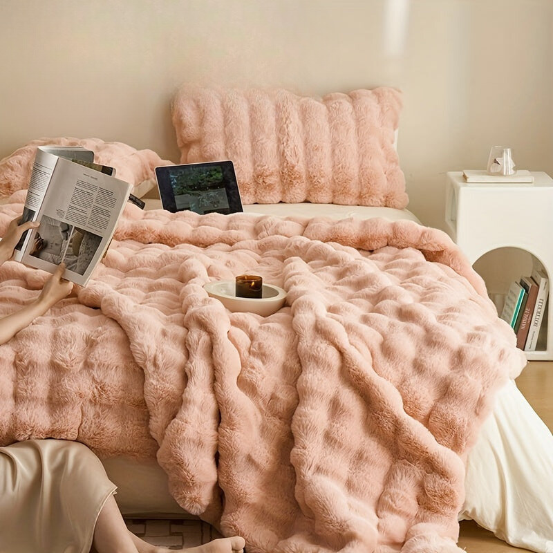Fleecedecke Beige | Warme Kuscheldecke Flauschig und Dicke 10