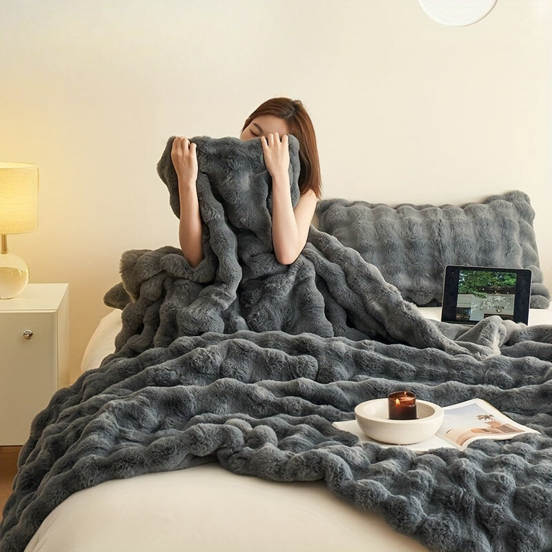 Fleecedecke Beige | Warme Kuscheldecke Flauschig und Dicke 9