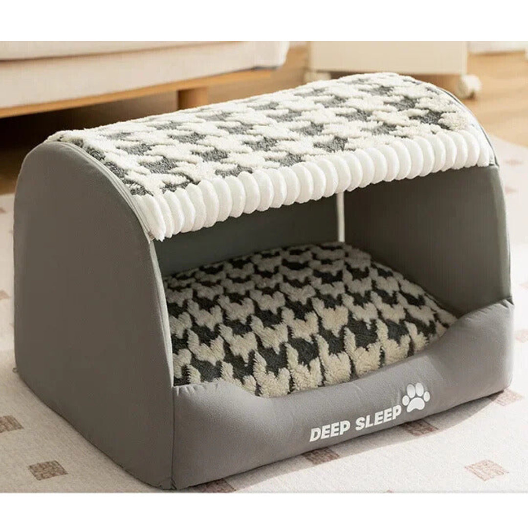 Gemütliches Plüsch Hundehaus | Indoor Hundehütte für Kleine Hunde 2