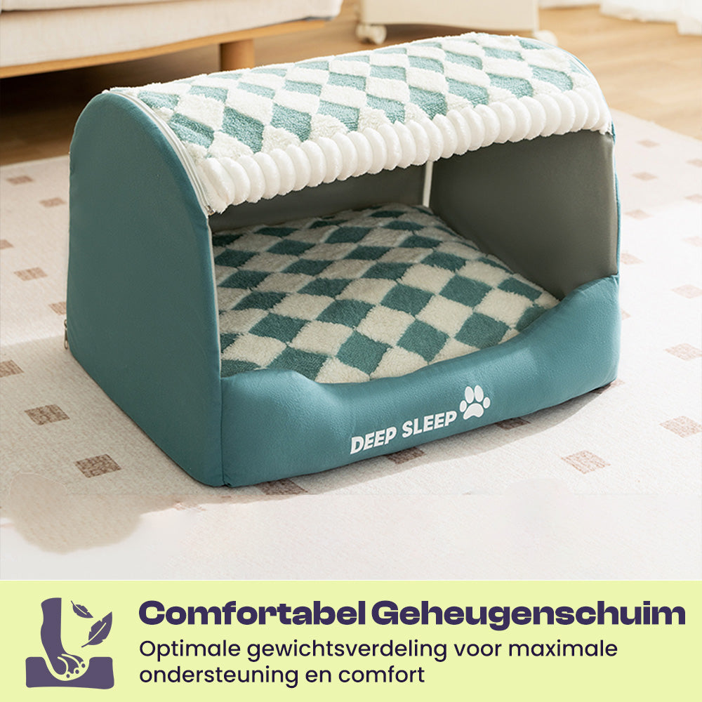 Gemütliches Plüsch Hundehaus | Indoor Hundehütte für Kleine Hunde 3
