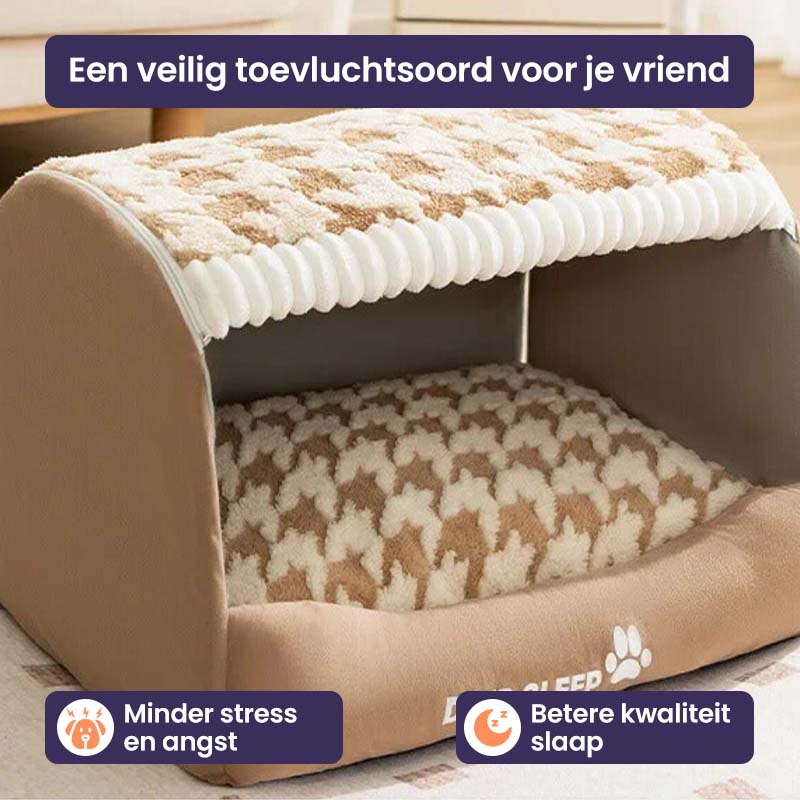 Gemütliches Plüsch Hundehaus | Indoor Hundehütte für Kleine Hunde 4