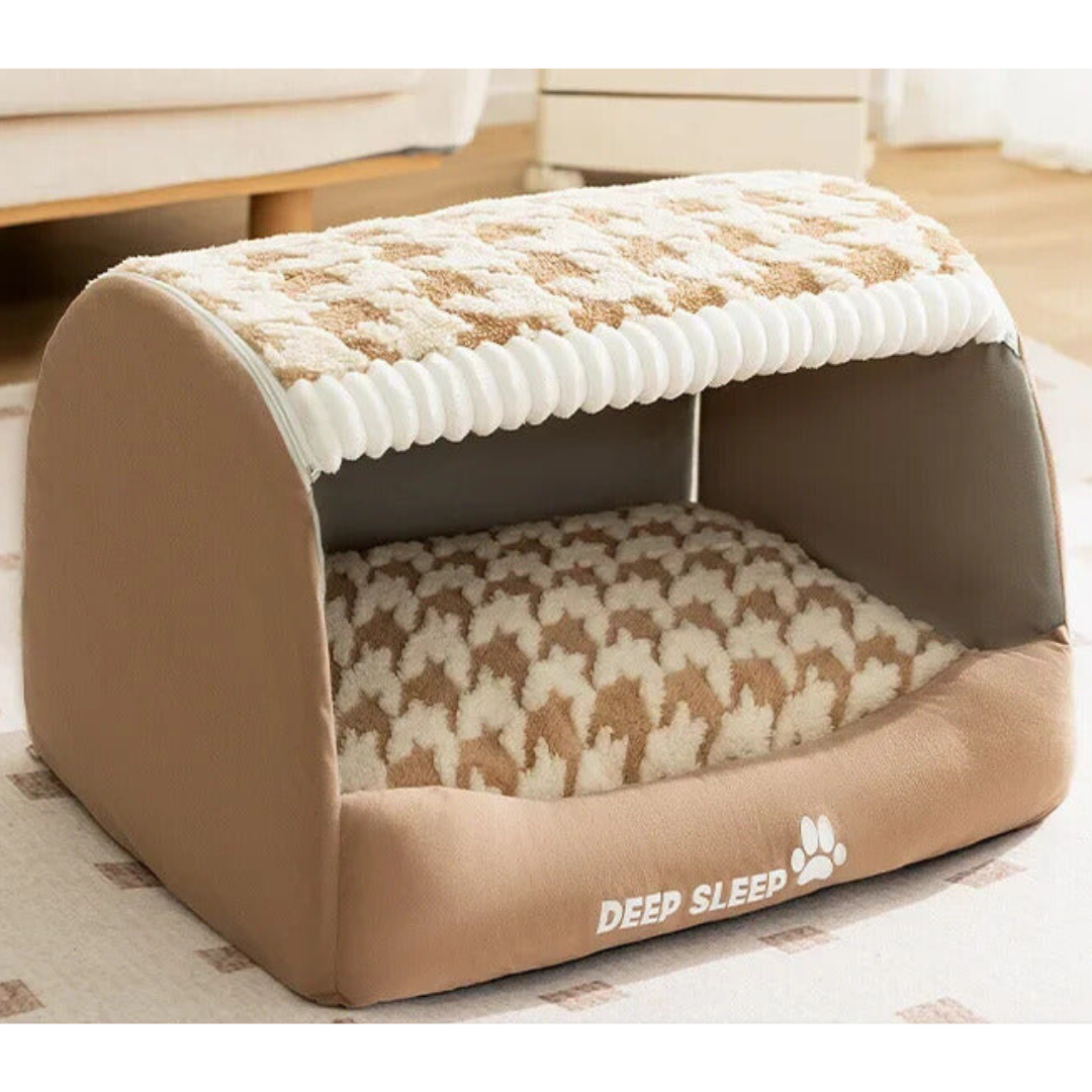 Gemütliches Plüsch Hundehaus | Indoor Hundehütte für Kleine Hunde 5