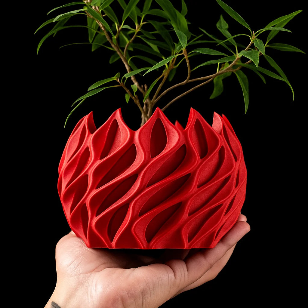 Geometrischer Blumentopf | 3D Gedruckter Pflanzkübel aus Bioplastik 10