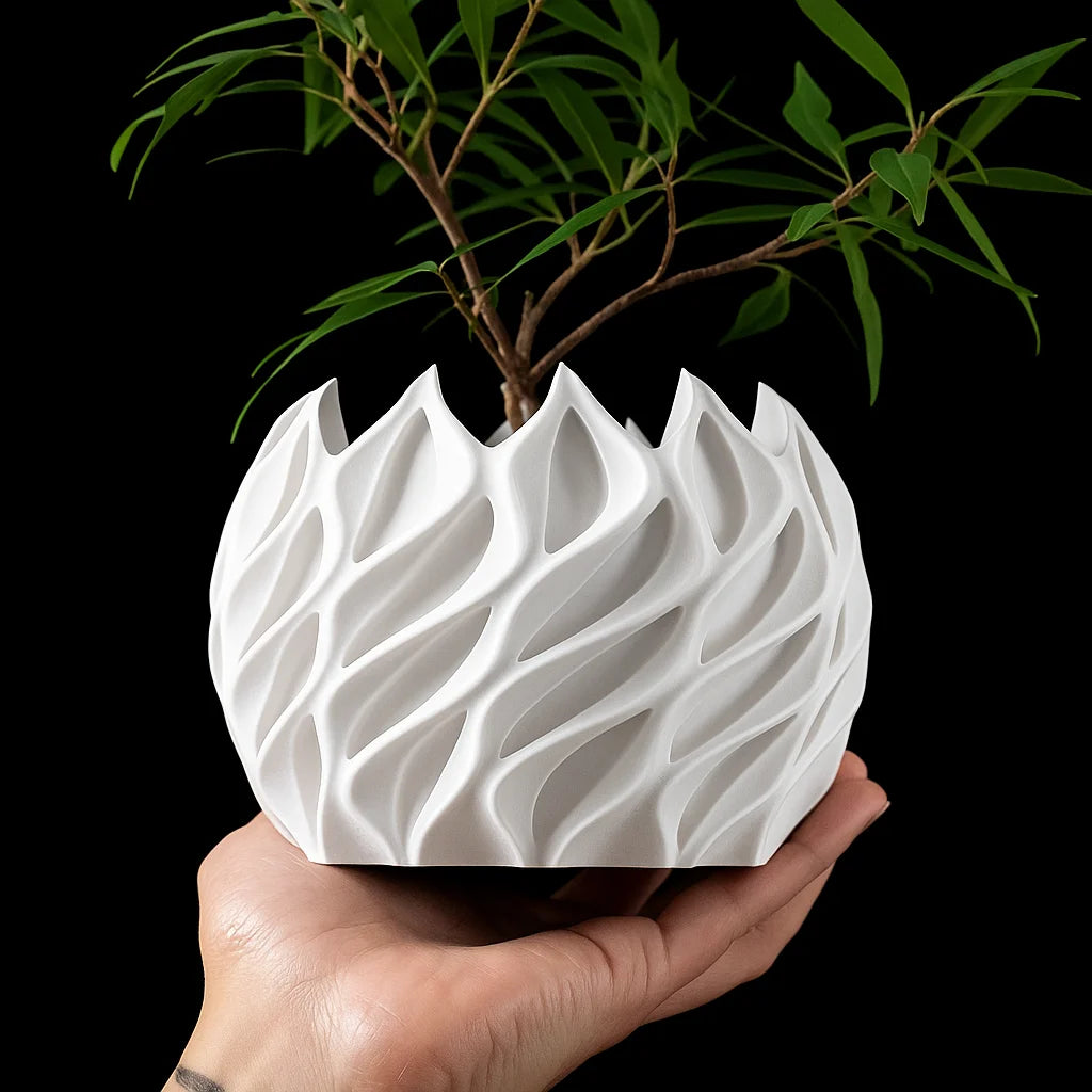 Geometrischer Blumentopf | 3D Gedruckter Pflanzkübel aus Bioplastik 6