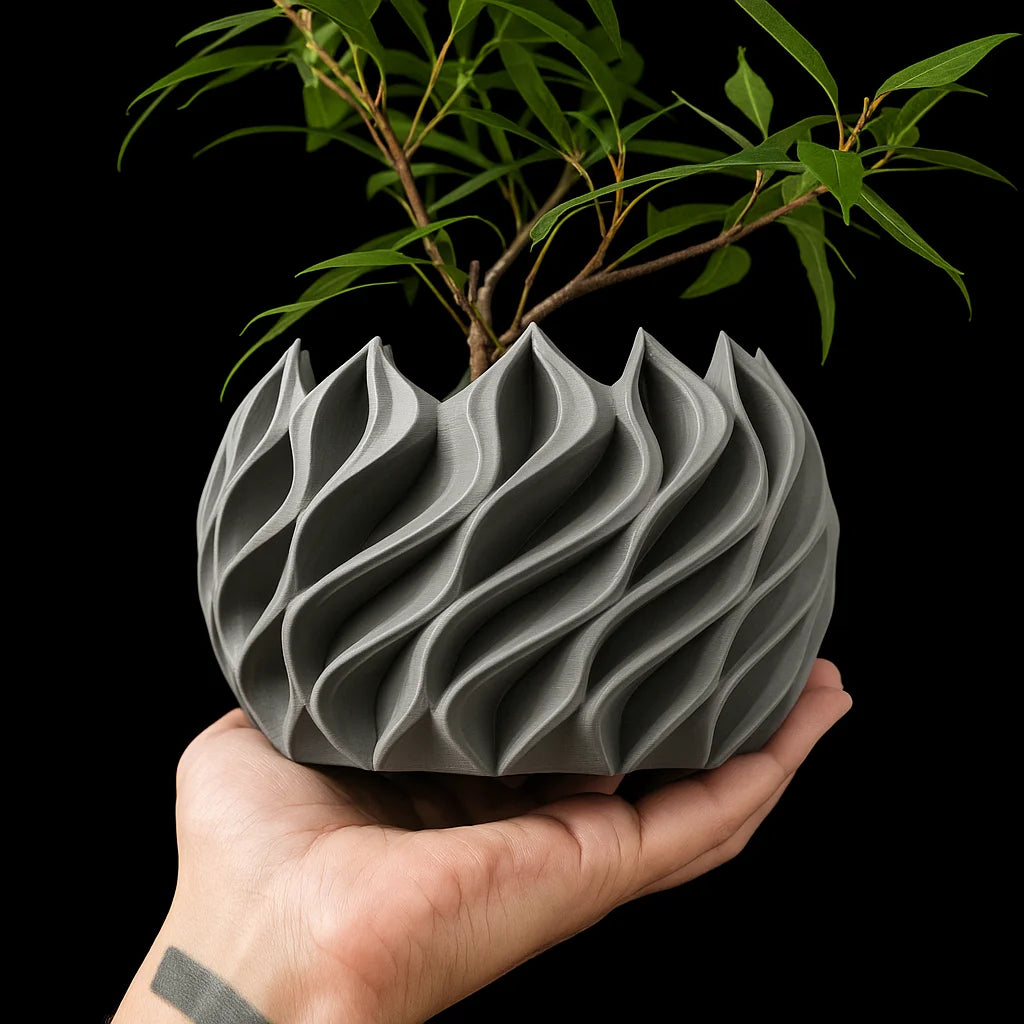 Geometrischer Blumentopf | 3D Gedruckter Pflanzkübel aus Bioplastik 7
