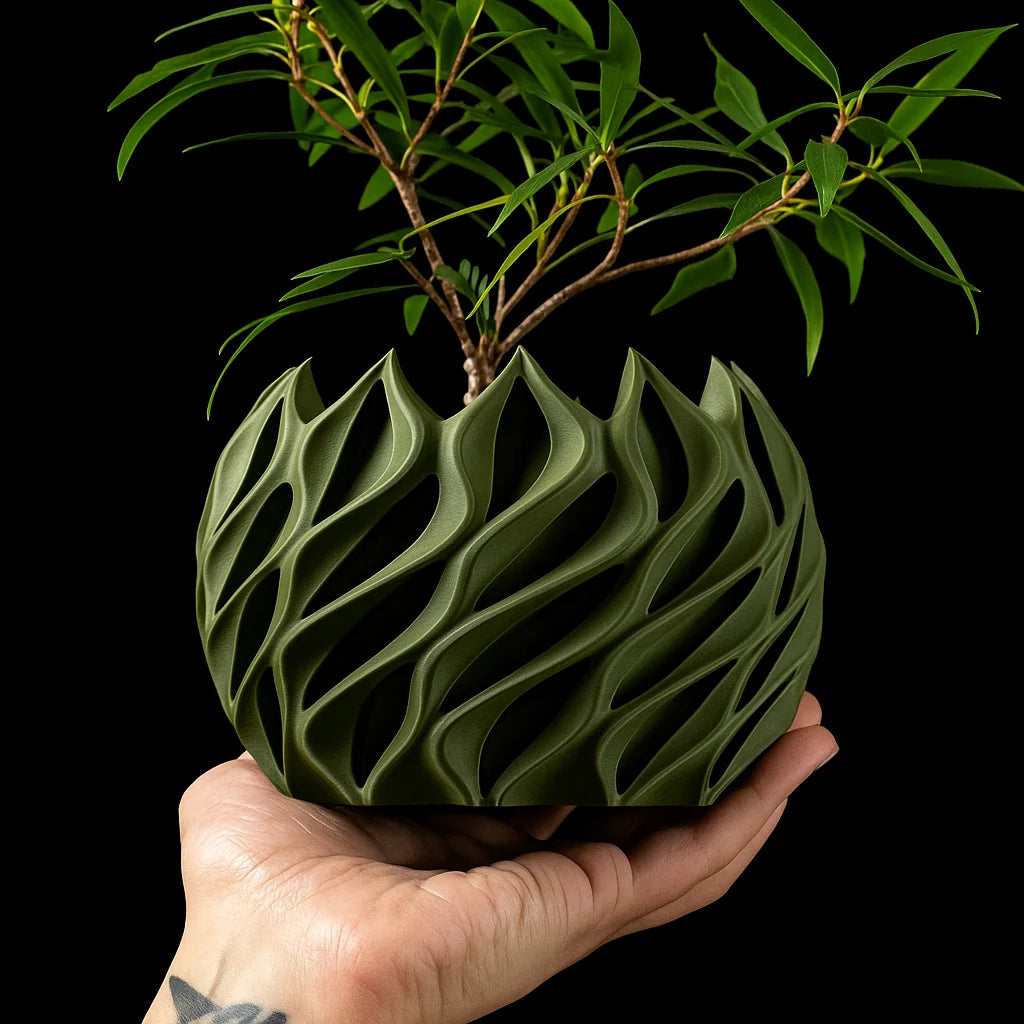 Geometrischer Blumentopf | 3D Gedruckter Pflanzkübel aus Bioplastik 8