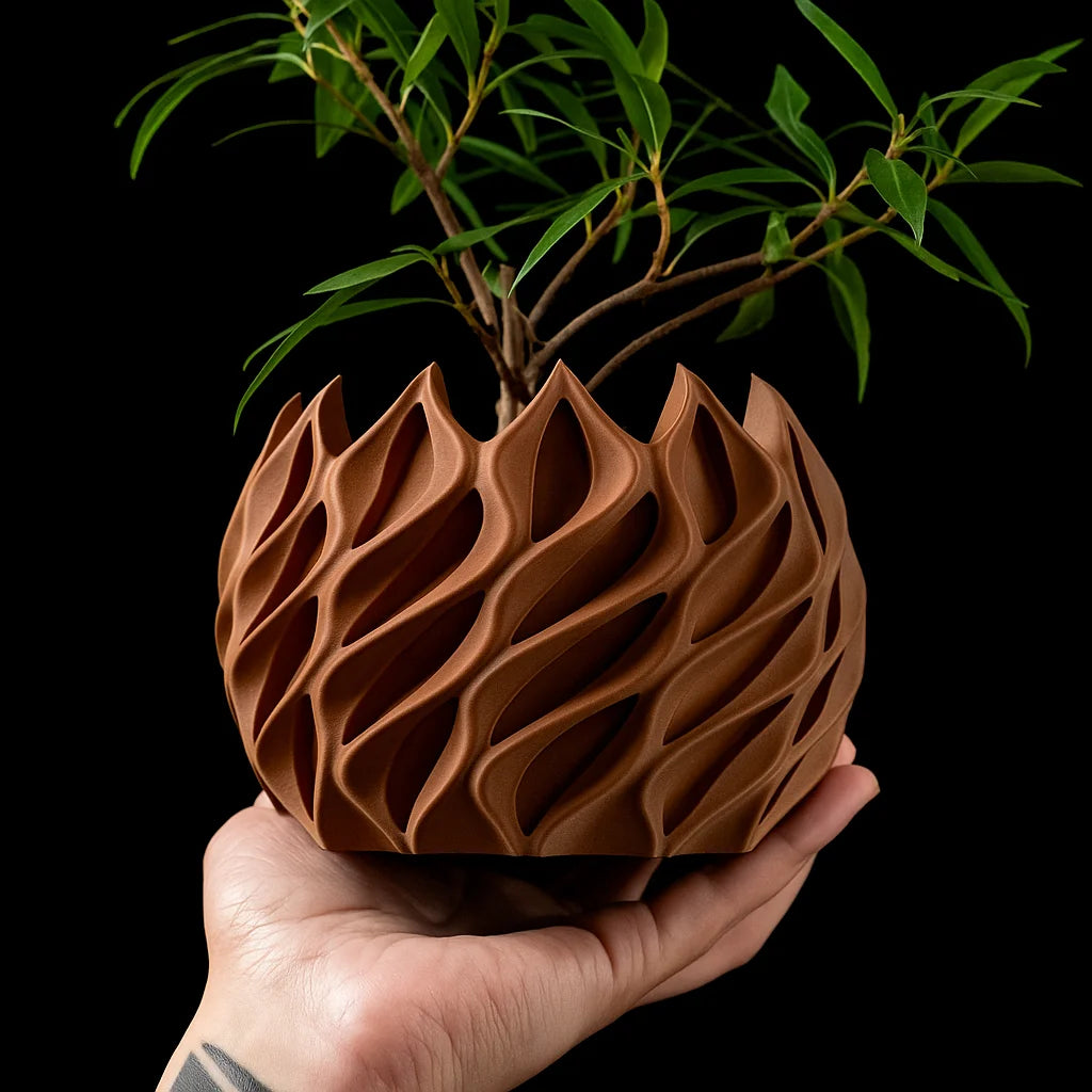 Geometrischer Blumentopf | 3D Gedruckter Pflanzkübel aus Bioplastik 9