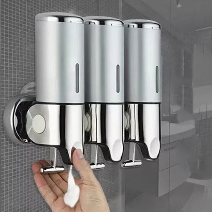 GlitzyLather | Wandmontage Seifenspender aus Edelstahl Silber 1